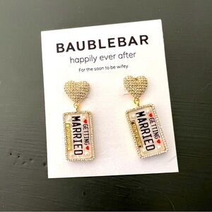 Baublebar ‘Happily Ever After’ Getting Married Drop Earrings NWT
